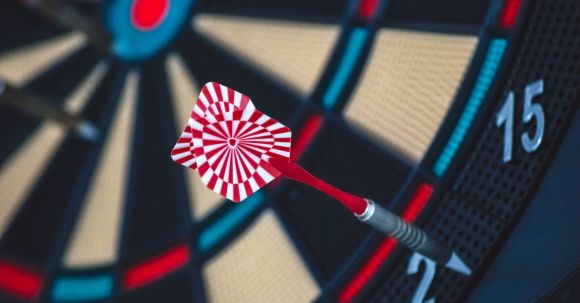 Targeted Strategy - Red and White Dart on Darts Board
